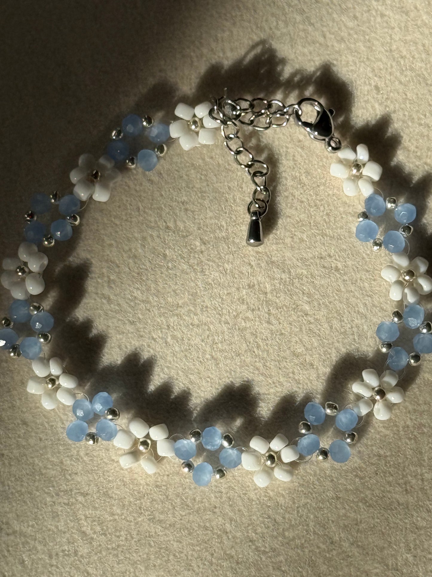 Blue Daisy flower bracelet